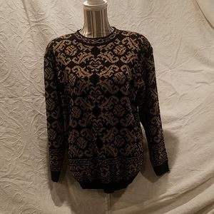 Vintage Alfred Dunner black/metallic gold sweater